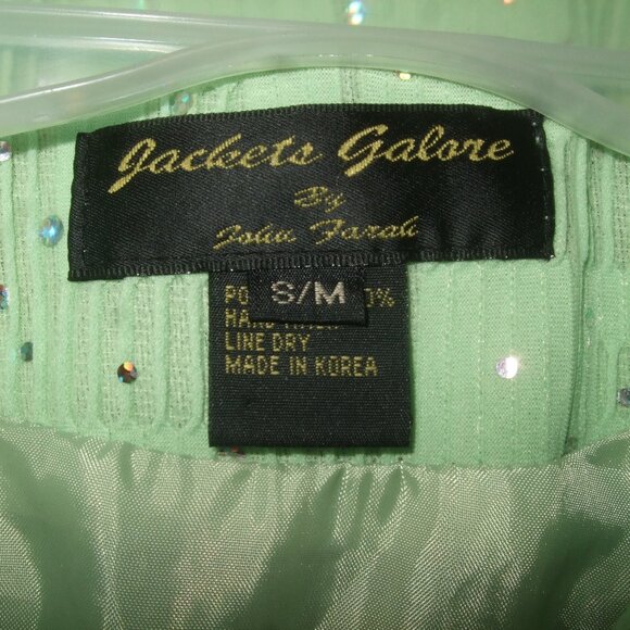 (EUC) Women's Sequin Light Jacket (Bright Green) - Picture 3 of 6